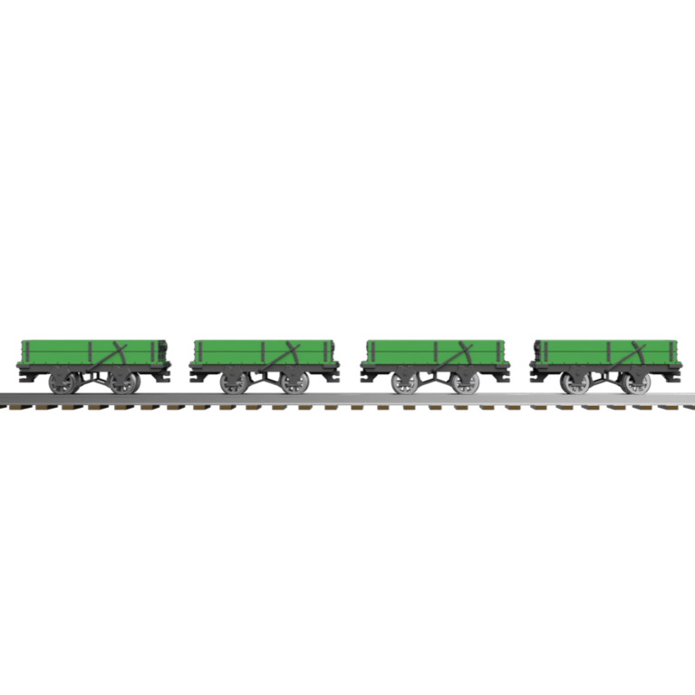 FP757F – GVT 2 Plank Drop Sided Wagon OO9 Gauge