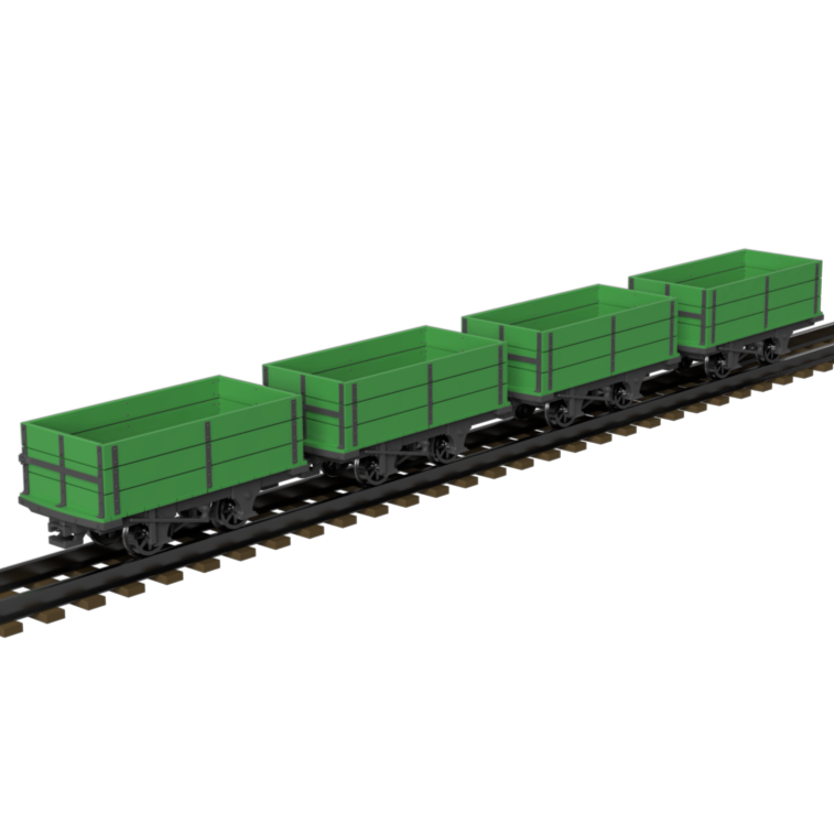 FP757G – GVT 3 Plank Drop Sided Wagon OO9 Gauge