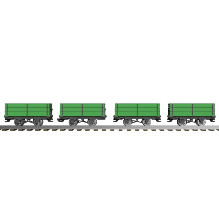 FP757G – GVT 3 Plank Drop Sided Wagon OO9 Gauge