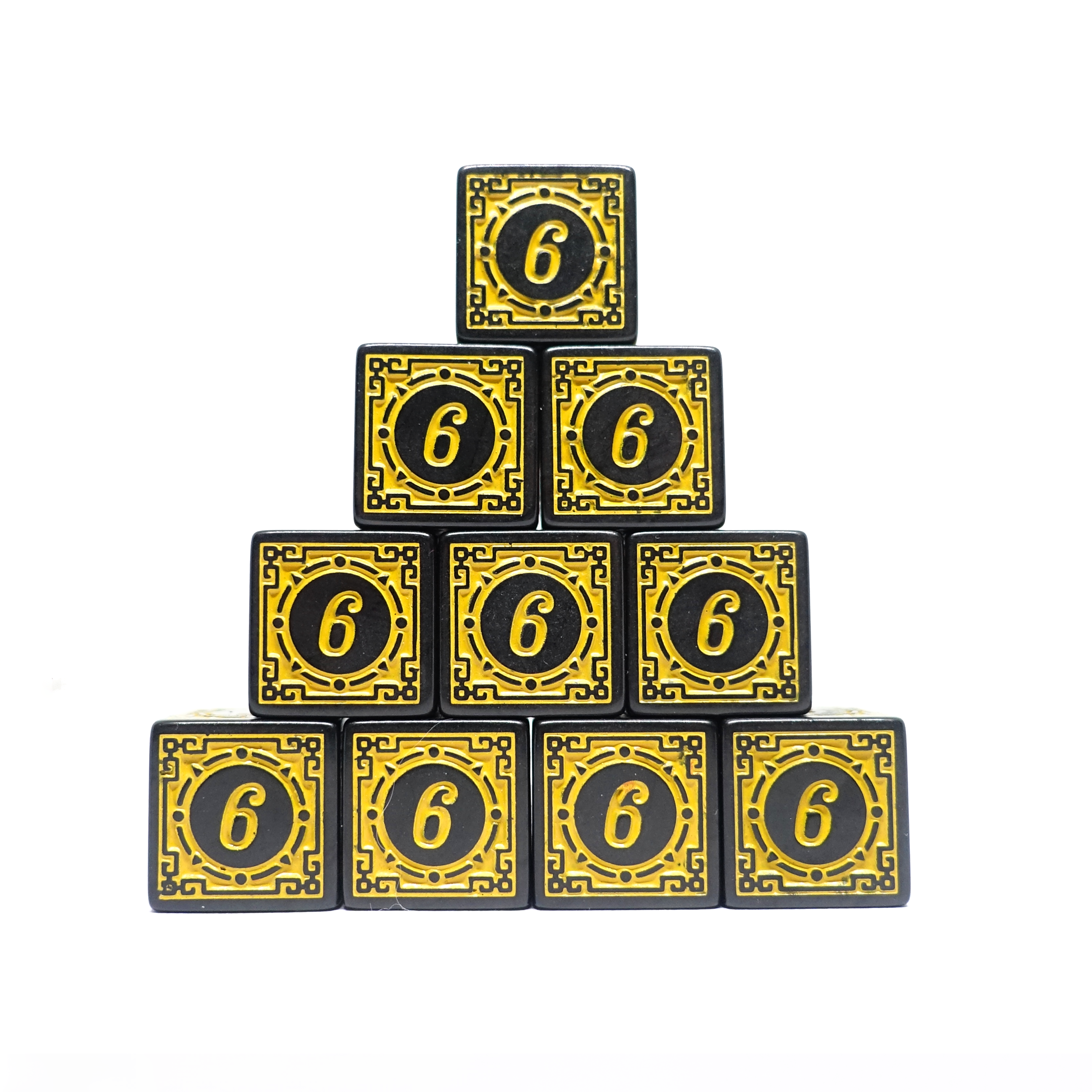 Gold Arcane Glyphs Dice Set