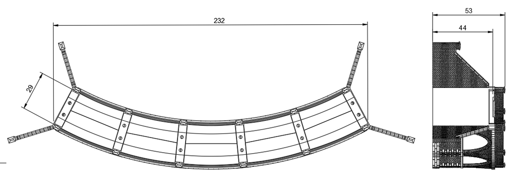HM902A – Single Track Curved Brick Viaduct N Scale