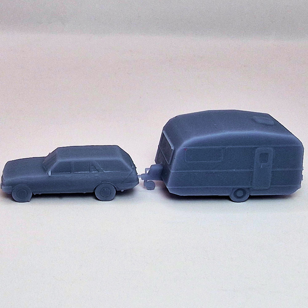 N Gauge (1:150) 70s/80s Estate Car & Caravan