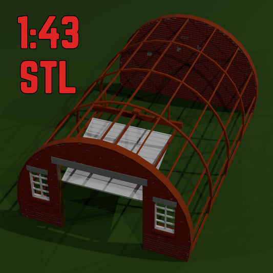 1:43 Nissen Hut Garage STL