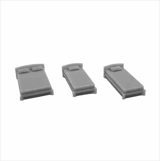 OO Scale Double / Single Bed - Style 1 (3 pack)