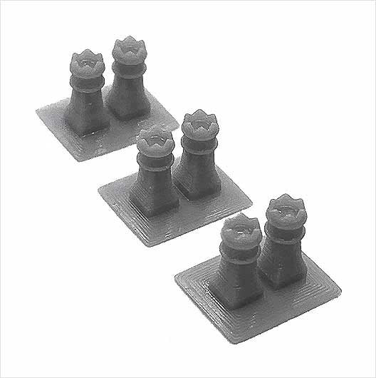 OO Scale Chimney Pots - Style 4 (3 pack)