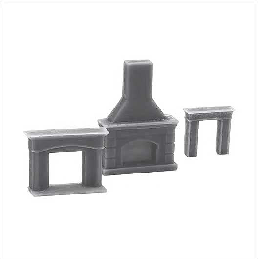OO Scale Fireplace Set (3 pack)