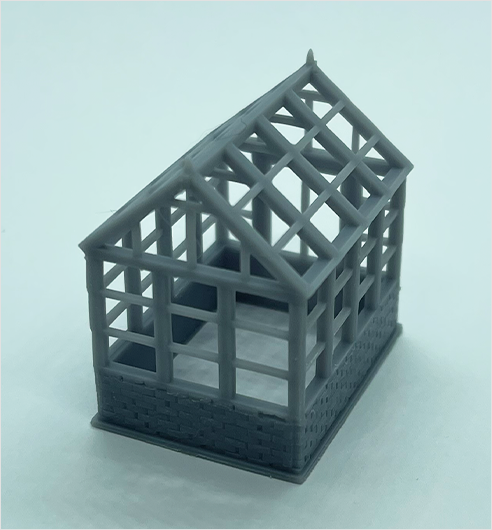 OO Scale Wooden-Framed Greenhouse
