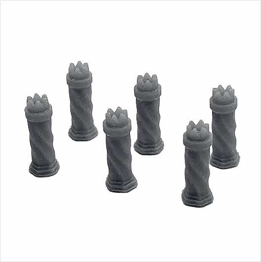 OO Scale Chimney Pot - Tudor-Style 1 (6 pack)