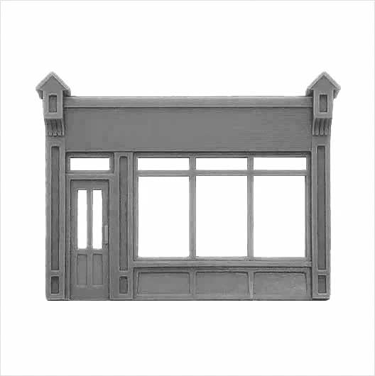 N Scale Victorian Shopfront - Style 2 (1 piece)