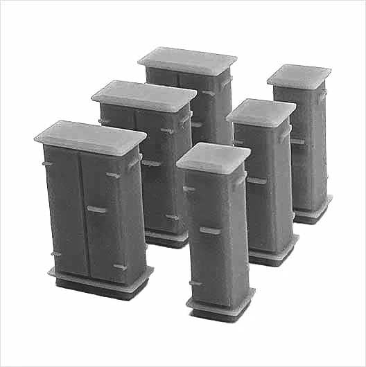 OO Scale Lineside Relay Cabinet - Mixed (6 pack)