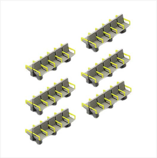 OO Scale Pre-Coloured Station Seating with Yellow Arms - Group of 10