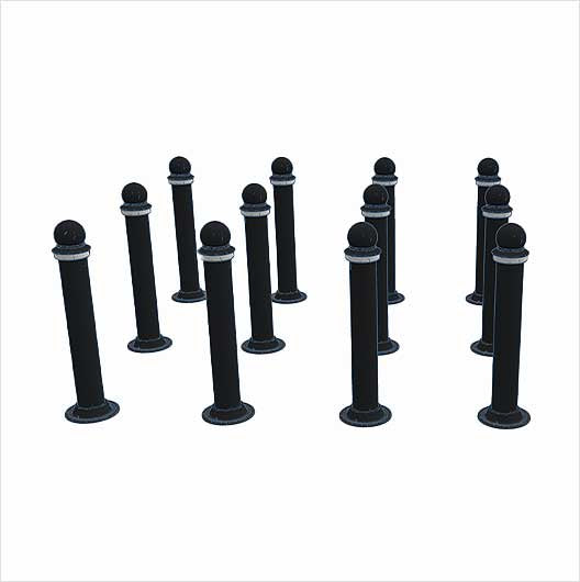 OO Scale Pre-Coloured Slim Pedestrian Bollards