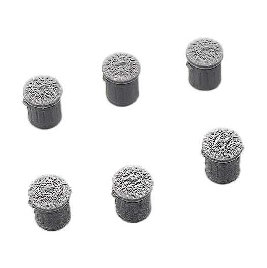 OO Scale Pre-Coloured Galvanised Bin with Removable Lid