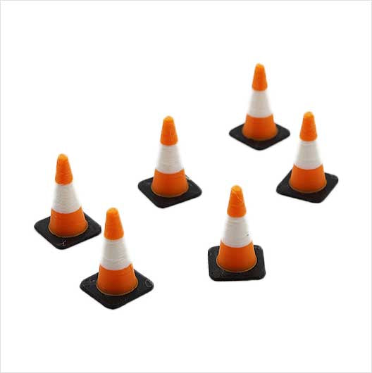 OO Scale Pre-Coloured Orange and White Traffic Cone