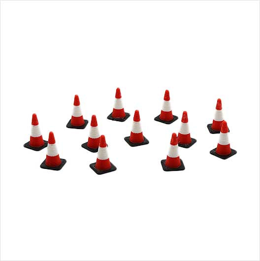 OO Scale Pre-Coloured Red and White Traffic Cone