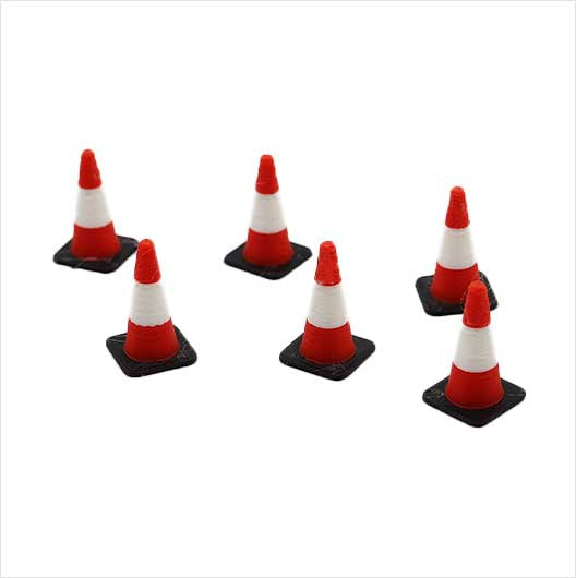 OO Scale Pre-Coloured Red and White Traffic Cone