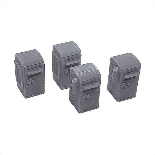 OO Scale Modern Civic Bin (4 pack)