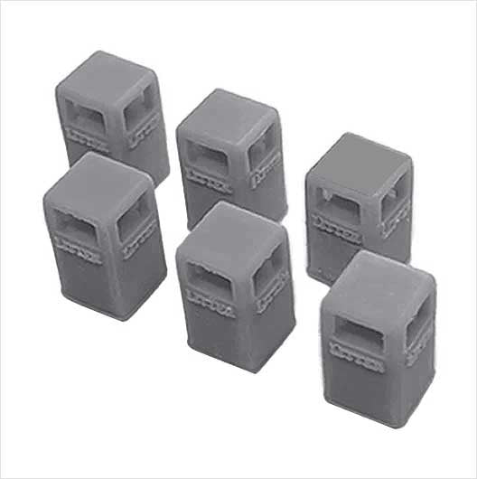 OO Scale Civic Litter Bin - Style 3 (6 pack)