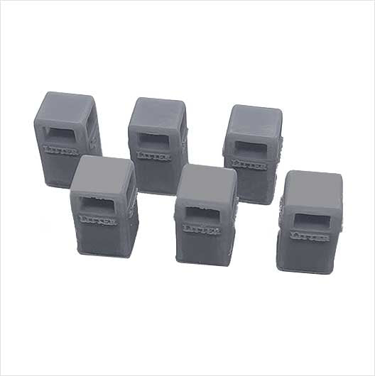 OO Scale Civic Litter Bin - Style 3 (6 pack)