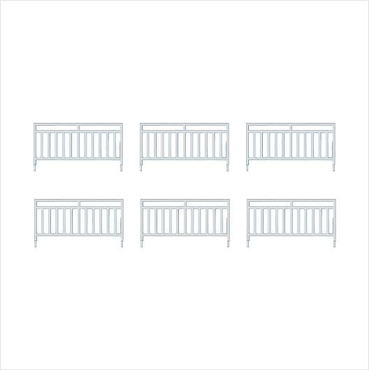 OO Scale Pre-Coloured Pedestrian Railing - Wide
