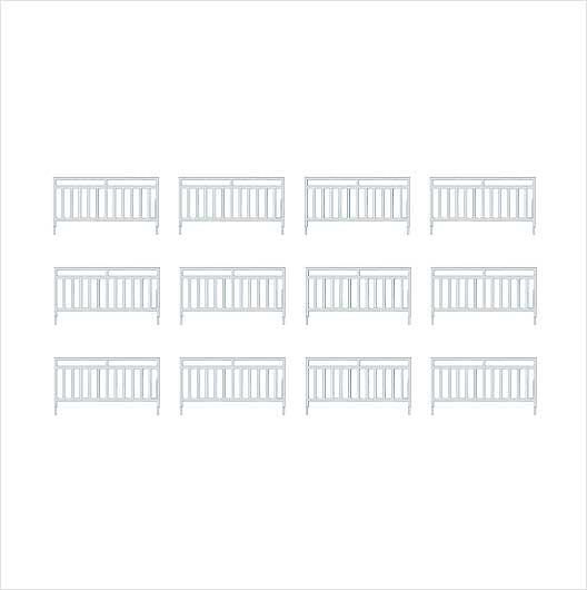 OO Scale Pre-Coloured Pedestrian Railing - Wide