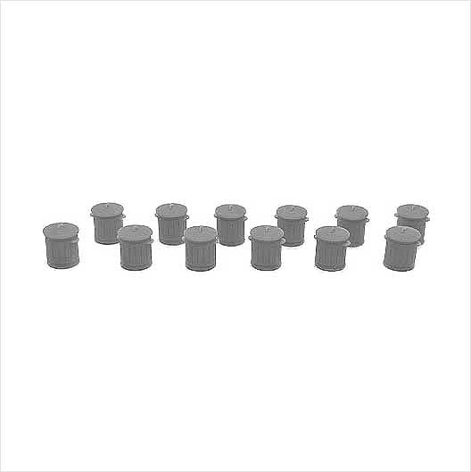OO Scale Galvanised Metal Bin