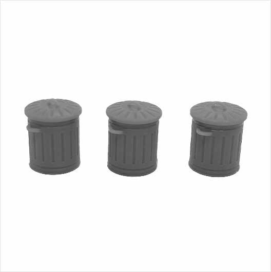 O Scale Galvanised Metal Bin