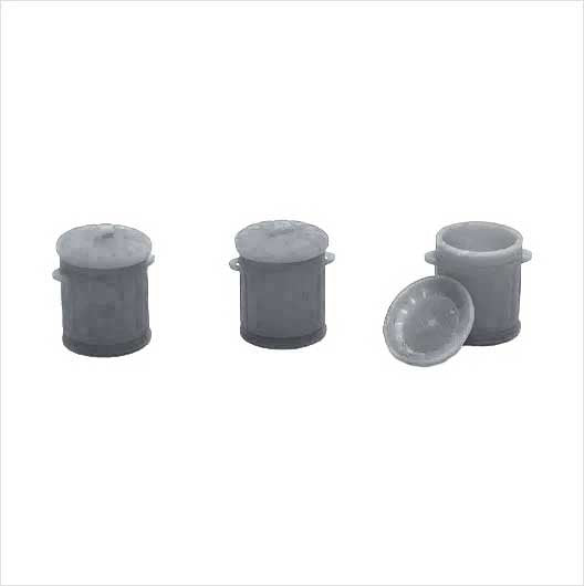 OO Scale Galvanised Metal Bin with Removable Lid