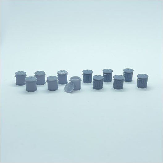 OO Scale Galvanised Metal Bin - Mixed Pack