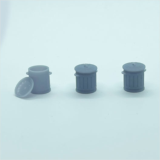 OO Scale Galvanised Metal Bin - Mixed Pack