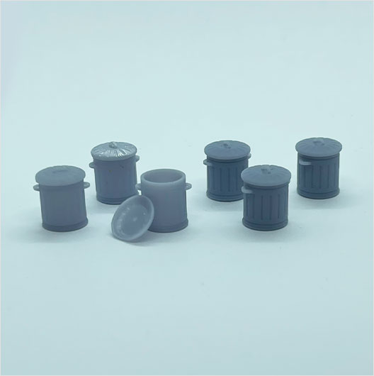 OO Scale Galvanised Metal Bin - Mixed Pack