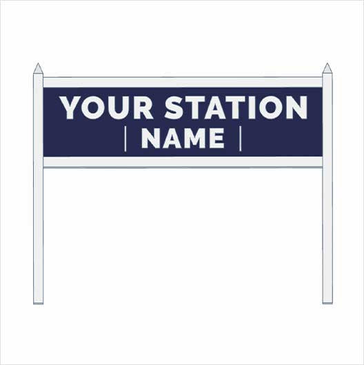 OO Scale Pre-Coloured Single-Sided Personalised Steam-Era Station Name Board - Style 2 - Two Lines of Text