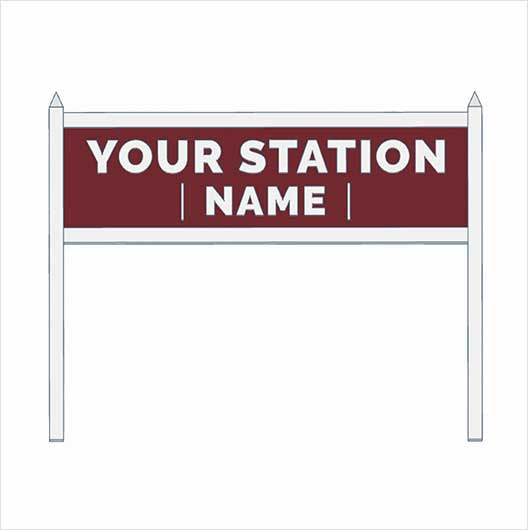 TT Scale Pre-Coloured Double-Sided Personalised Steam-Era Station Name Board - Style 2 - Two Lines of Text