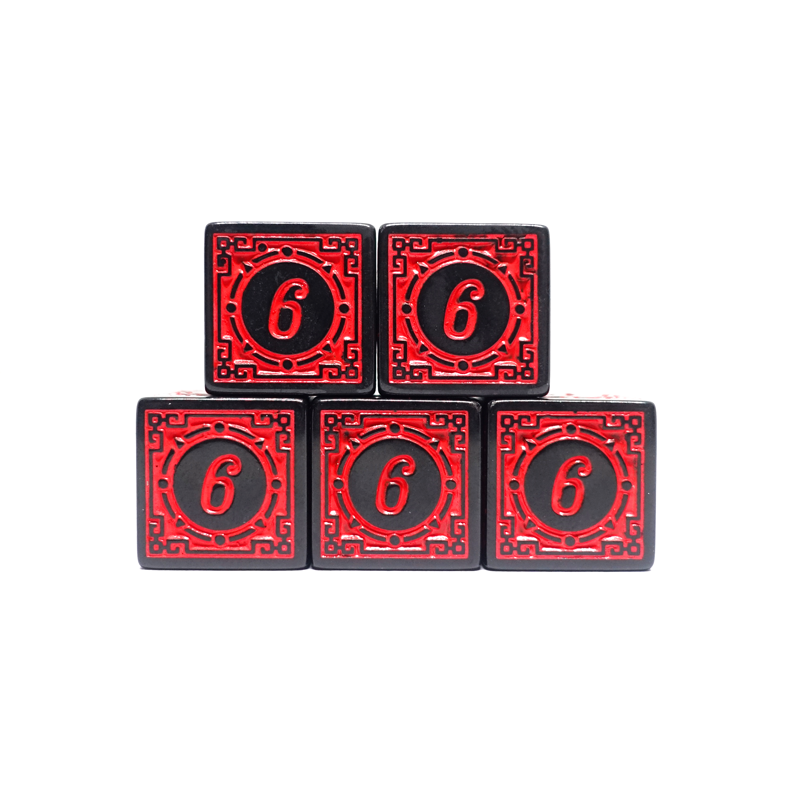 Red Arcane Glyphs Dice Set
