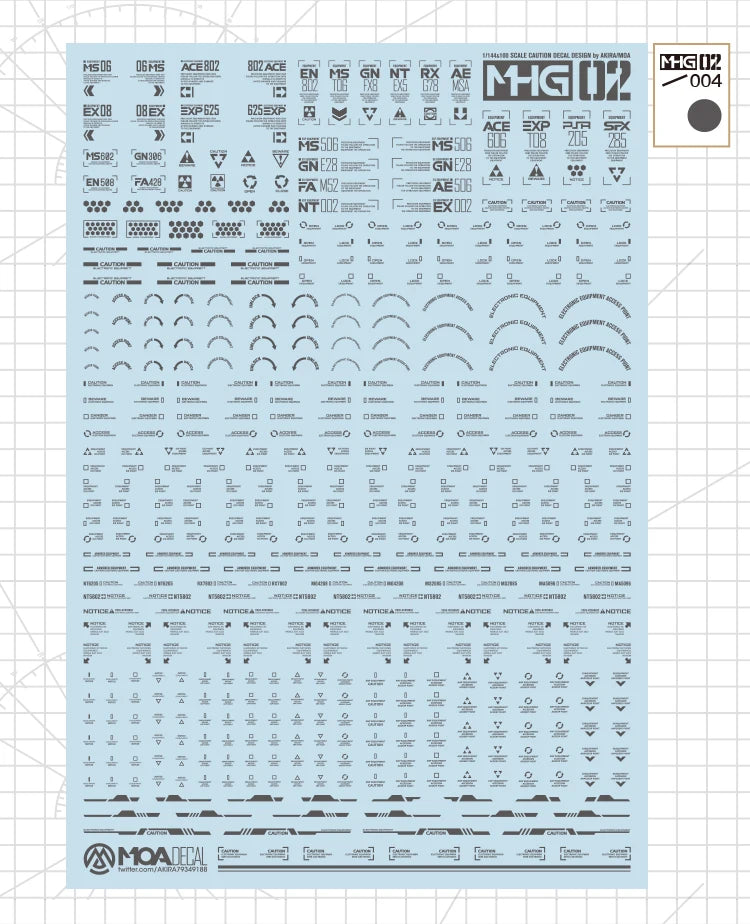 HOBBY MIO MHG 02 Universal Warning Decals with fluorescent effect