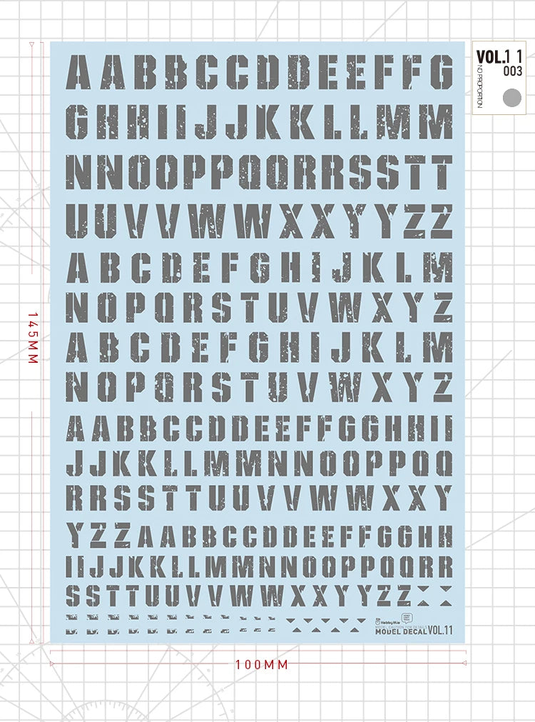 Hobby Mio Vol 11 Lettering Decals