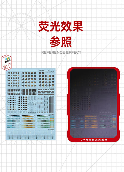 Hobby Mio Vol 9 Mecha Scribing Decals with fluorescent effects