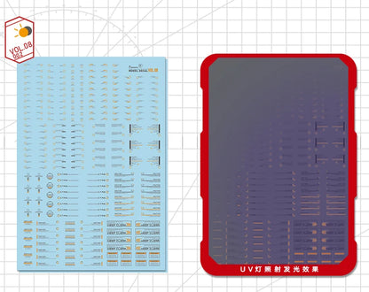 HOBBY MIO Vol 8 Sci-fi Decals with fluorescent effect