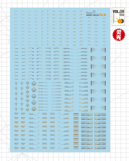 HOBBY MIO Vol 8 Sci-fi Decals with fluorescent effect