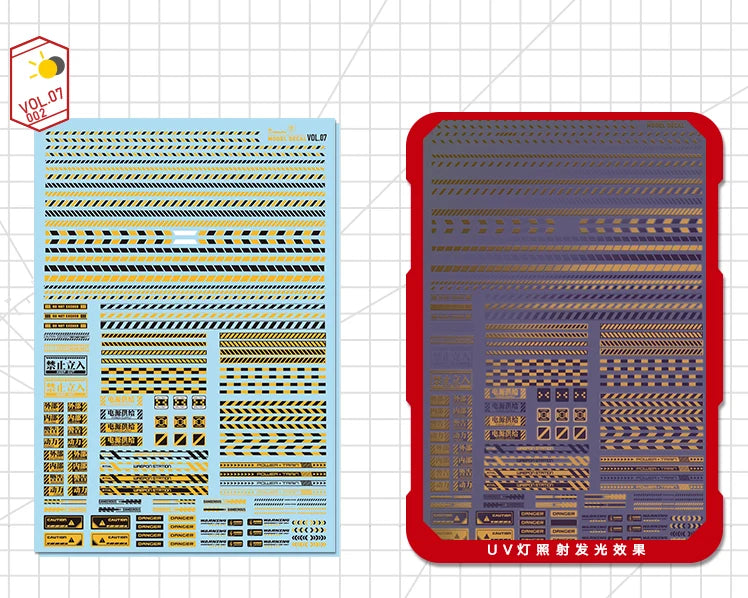 HOBBY MIO VOL7 Safety Warning Decals with fluorescent effect