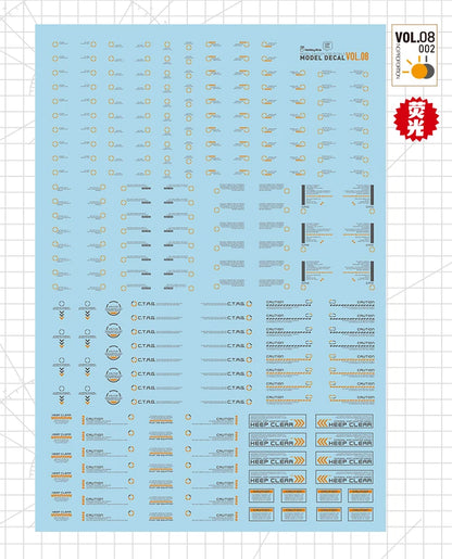 HOBBY MIO Vol 8 Sci-fi Decals with fluorescent effect