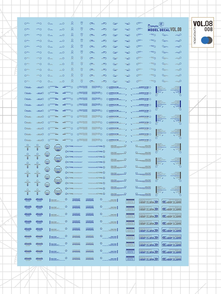 HOBBY MIO Vol 8 Sci-fi Decals with fluorescent effect