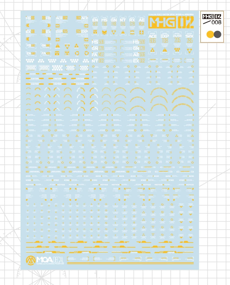 HOBBY MIO MHG 02 Universal Warning Decals with fluorescent effect