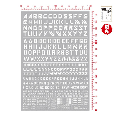 HOBBY MIO Vol 6 SF Lettering Decals with fluorescent effects