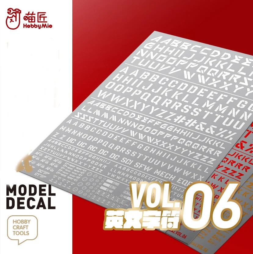 HOBBY MIO Vol 6 SF Lettering Decals with fluorescent effects