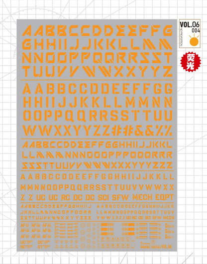 HOBBY MIO Vol 6 SF Lettering Decals with fluorescent effects