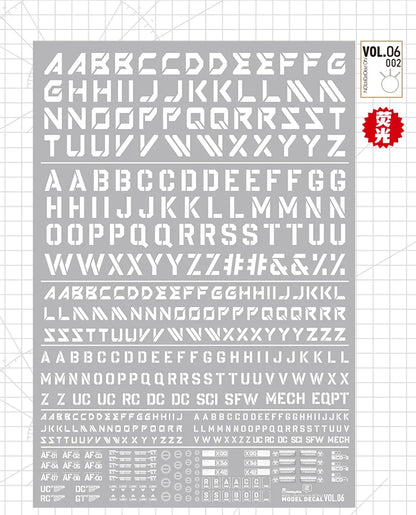 HOBBY MIO Vol 6 SF Lettering Decals with fluorescent effects