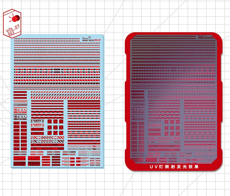 HOBBY MIO VOL7 Safety Warning Decals with fluorescent effect