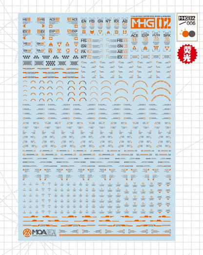 HOBBY MIO MHG 02 Universal Warning Decals with fluorescent effect