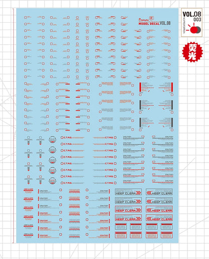 HOBBY MIO Vol 8 Sci-fi Decals with fluorescent effect